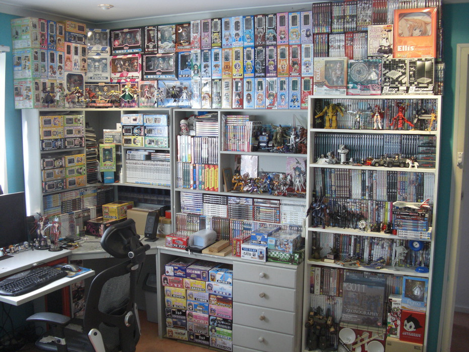 A room filled with otakus memorabilia.